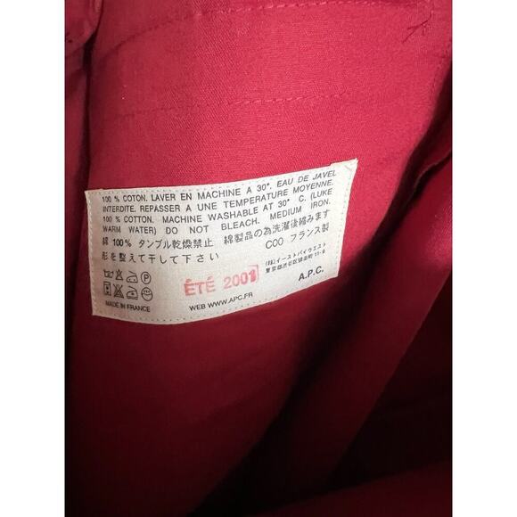 APC Red Midi Pencil Skirt Size 36 US 2-4 Vintage 2001 Cotton - Picture 4 of 4